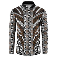 Brown Tongan Polynesian Tribal Button Sweatshirt - Polynesian Pride