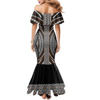 Brown Tongan Polynesian Tribal Family Matching Mermaid Dress and Hawaiian Shirt - Polynesian Pride