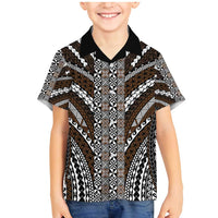Brown Tongan Polynesian Tribal Family Matching Mermaid Dress and Hawaiian Shirt - Polynesian Pride