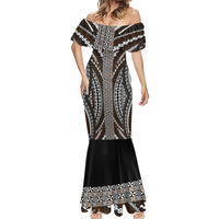 Brown Tongan Polynesian Tribal Mermaid Dress - Polynesian Pride