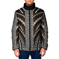 Brown Tongan Polynesian Tribal Padded Jacket - Polynesian Pride
