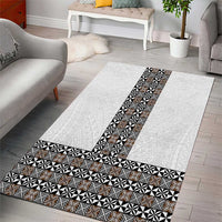 Light Gray Tongan Polynesian Tribal Area Rug - Polynesian Pride