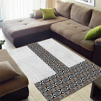 Light Gray Tongan Polynesian Tribal Area Rug - Polynesian Pride