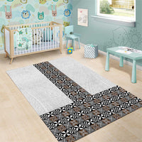 Light Gray Tongan Polynesian Tribal Area Rug - Polynesian Pride