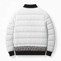 Light Gray Tongan Polynesian Tribal Bomber Puffer Jacket - Polynesian Pride