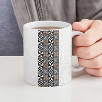 Light Gray Tongan Polynesian Tribal Ceramic Mug - Polynesian Pride