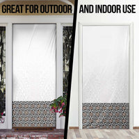 Light Gray Tongan Polynesian Tribal Door Cover - Polynesian Pride