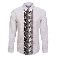 Light Gray Tongan Polynesian Tribal Family Matching Mermaid Dress and Hawaiian Shirt - Polynesian Pride