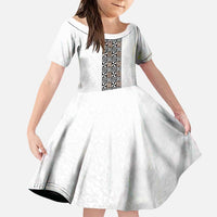 Light Gray Tongan Polynesian Tribal Family Matching Puletasi and Hawaiian Shirt - Polynesian Pride