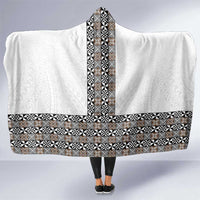 Light Gray Tongan Polynesian Tribal Hooded Blanket - Polynesian Pride