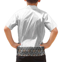Light Gray Tongan Polynesian Tribal Kid Hawaiian Shirt - Polynesian Pride