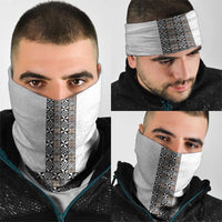 Light Gray Tongan Polynesian Tribal Neck Gaiter - Polynesian Pride