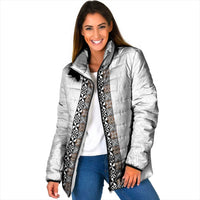 Light Gray Tongan Polynesian Tribal Padded Jacket - Polynesian Pride