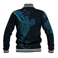 Black Blue Polynesian Tribal Baseball Jacket LT9 - Polynesian Pride