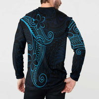 Black Blue Polynesian Tribal Button Sweatshirt LT9 - Polynesian Pride