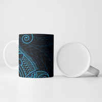 Black Blue Polynesian Tribal Ceramic Mug - Polynesian Pride