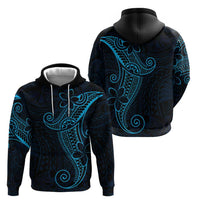 Black Blue Polynesian Tribal Hoodie - Polynesian Pride