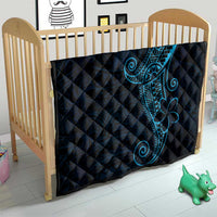 Black Blue Polynesian Tribal Quilt - Polynesian Pride
