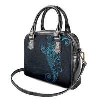 Black Blue Polynesian Tribal Shoulder Handbag - Polynesian Pride