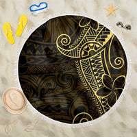 Black Gold Polynesian Tribal Beach Blanket - Polynesian Pride