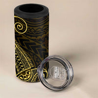 Black Gold Polynesian Tribal 4 in 1 Can Cooler Tumbler - Polynesian Pride