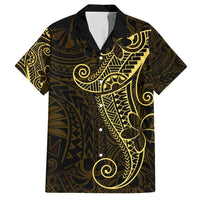 Black Gold Polynesian Tribal Family Matching Long Sleeve Bodycon Dress and Hawaiian Shirt LT9 Dad's Shirt - Short Sleeve Gold - Polynesian Pride