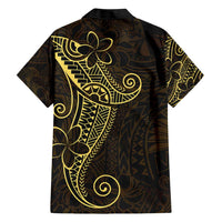 Black Gold Polynesian Tribal Family Matching Short Sleeve Bodycon Dress and Hawaiian Shirt LT9 - Polynesian Pride