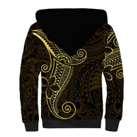 Black Gold Polynesian Tribal Sherpa Hoodie - Polynesian Pride