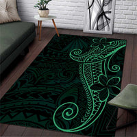 Black Green Polynesian Tribal Area Rug - Polynesian Pride