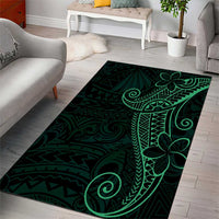 Black Green Polynesian Tribal Area Rug - Polynesian Pride