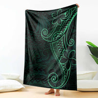 Black Green Polynesian Tribal Blanket - Polynesian Pride