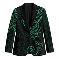 Black Green Polynesian Tribal Blazer - Polynesian Pride