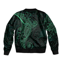 Black Green Polynesian Tribal Bomber Jacket - Polynesian Pride