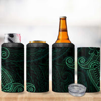 Black Green Polynesian Tribal 4 in 1 Can Cooler Tumbler - Polynesian Pride