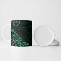 Black Green Polynesian Tribal Ceramic Mug - Polynesian Pride
