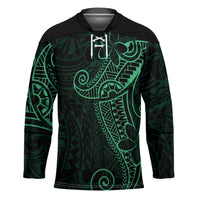 Black Green Polynesian Tribal Hockey Jersey - Polynesian Pride