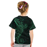 Black Green Polynesian Tribal Kid T Shirt - Polynesian Pride