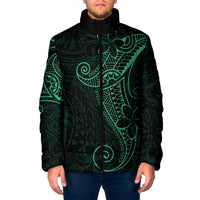 Black Green Polynesian Tribal Padded Jacket - Polynesian Pride