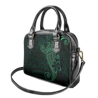 Black Green Polynesian Tribal Shoulder Handbag - Polynesian Pride
