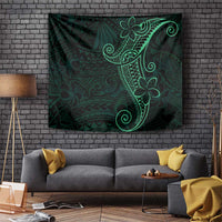 Black Green Polynesian Tribal Tapestry - Polynesian Pride