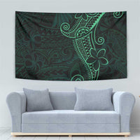 Black Green Polynesian Tribal Tapestry - Polynesian Pride
