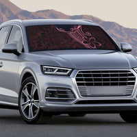 Black Pink Polynesian Tribal Auto Sun Shade - Polynesian Pride