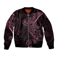 Black Pink Polynesian Tribal Bomber Jacket - Polynesian Pride