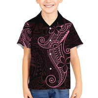 Black Pink Polynesian Tribal Family Matching Long Sleeve Bodycon Dress and Hawaiian Shirt LT9 Son's Shirt Pink - Polynesian Pride