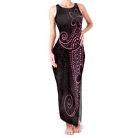 Black Pink Polynesian Tribal Family Matching Tank Maxi Dress and Hawaiian Shirt - Polynesian Pride