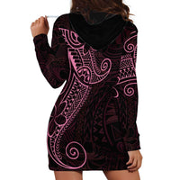 Black Pink Polynesian Tribal Hoodie Dress - Polynesian Pride