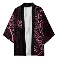 Black Pink Polynesian Tribal Kimono - Polynesian Pride