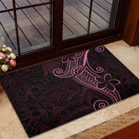 Black Pink Polynesian Tribal Rubber Doormat - Polynesian Pride