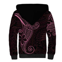 Black Pink Polynesian Tribal Sherpa Hoodie - Polynesian Pride
