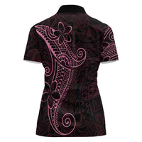 Black Pink Polynesian Tribal Women Polo Shirt - Polynesian Pride